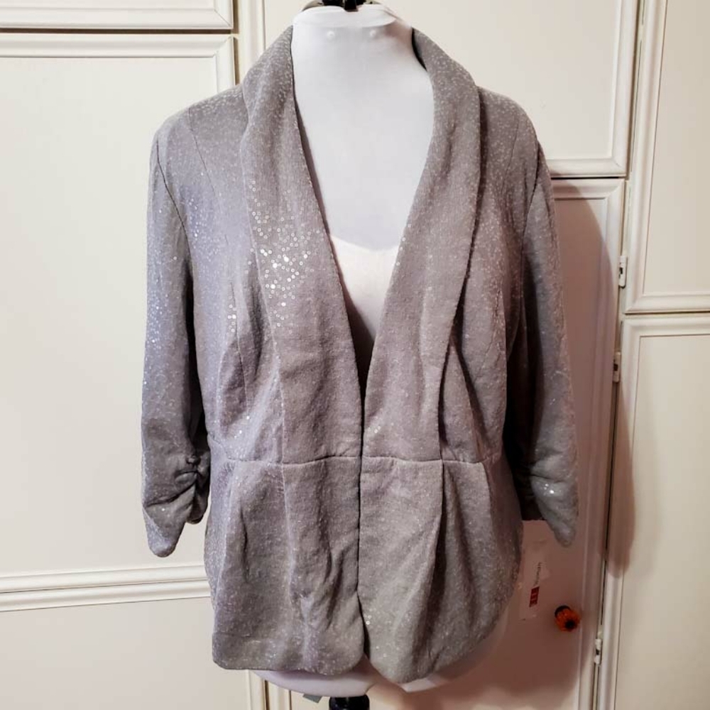 Elle Opal Gray Sparkly Blazer